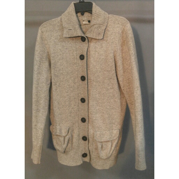 beige button up cardigan